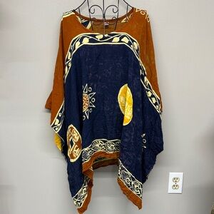 1 World Fashion Bohemian Multicolor Poncho Top